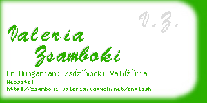 valeria zsamboki business card